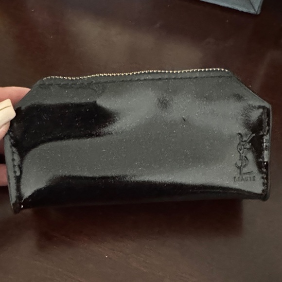 Yves Saint Laurent Accessories - Yves Saint Laurent Shiny Black Leather Pouch
